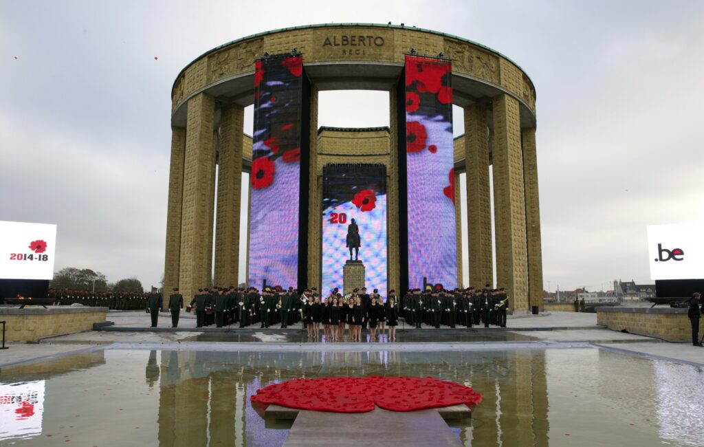 20141028 NIEUWPOORT BELGIUM -  Commemorative Ceremony of the One Hundredth Anniversary of the First World War at the King Albert I Monument. MANDATORY CREDIT: FOD Kanselarij van de Eerste Minister / SPF Chancellerie du Premier Ministre